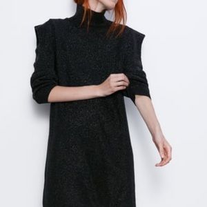 Zara Black Shoulder Accent Dress
